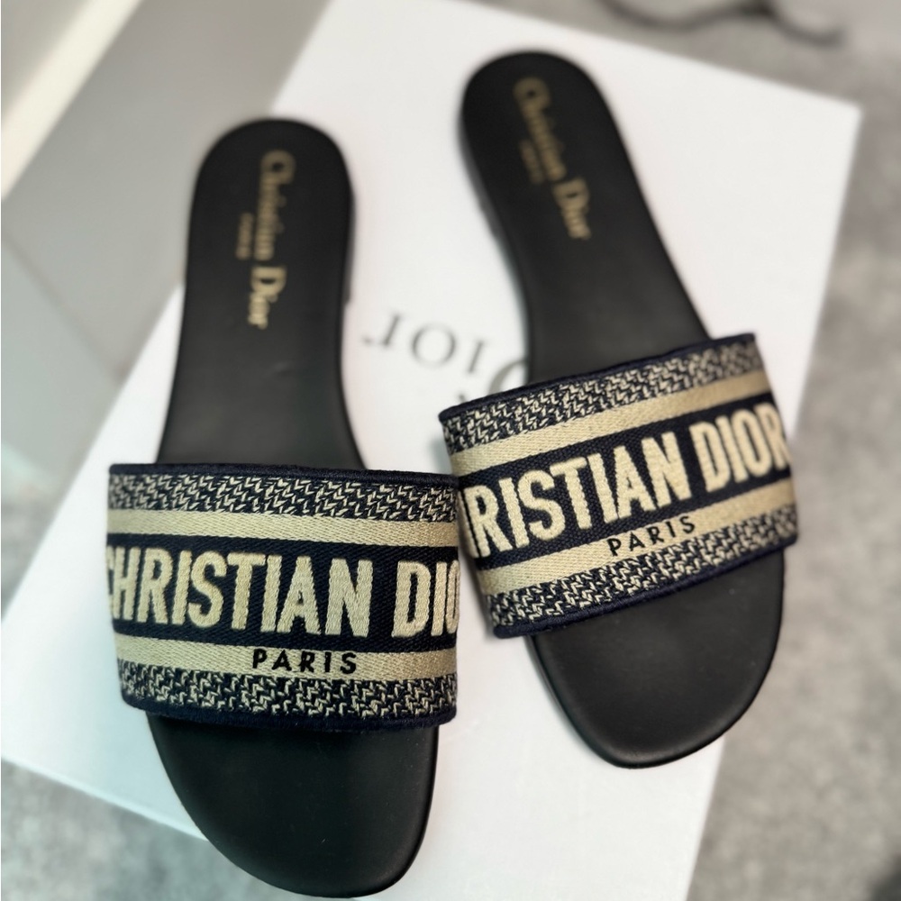 Dior Deep blue and Cream Sandals